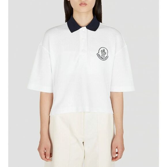 Moncler - Short Sleeve Polo Shirt in White size XL - Picture 1 of 12
